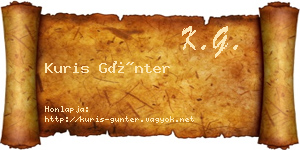 Kuris Günter névjegykártya